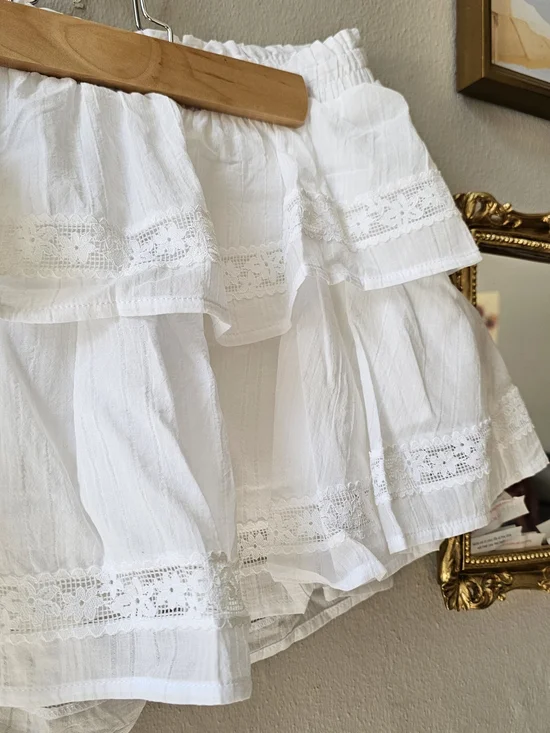 Ruffled Lace Mini Skirt - Picture 2 of 4